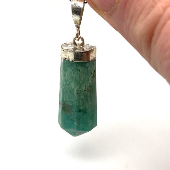 Amazonite 25.45ct Solid 925 Silver Pendant - Picture 1 of 6